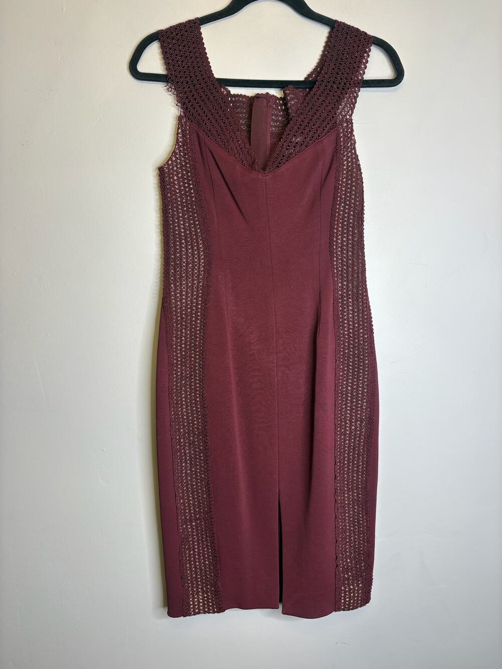 Nicholas The Label Burgundy Mauve Sleeveless Lace Knit Mini Dress Size S
